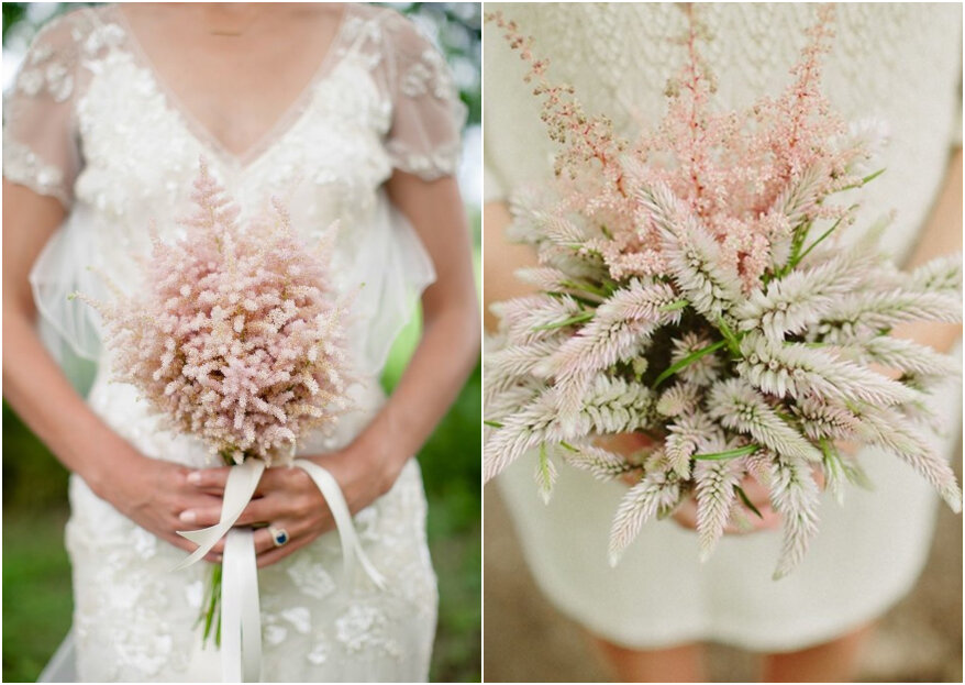 Ramos de novia con astilbe: una flor romántica y natural que causa sensación