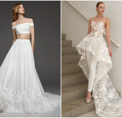 40 vestidos de novia de dos piezas: ¡una tendencia que enamora!